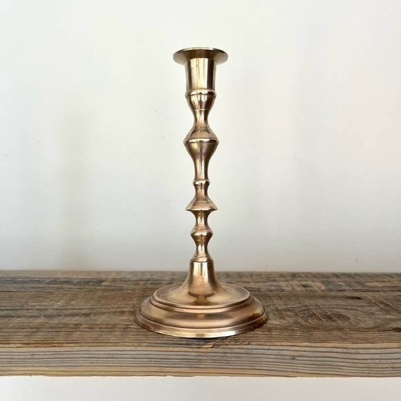 Brass candlestick 8” tall - Picture 1 of 6